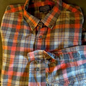 Pendleton Men’s 100% wool button-down shirt in Fall colors: XL